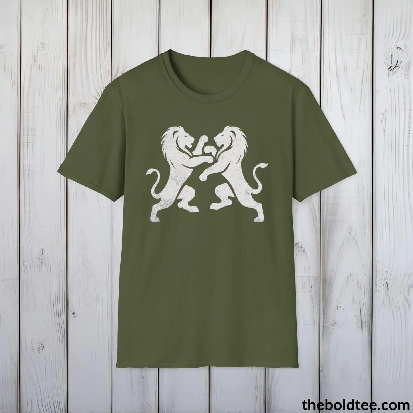 Fighting Lions Tee - Bold Urban Cotton T-Shirt - 9 Epic Colors Available