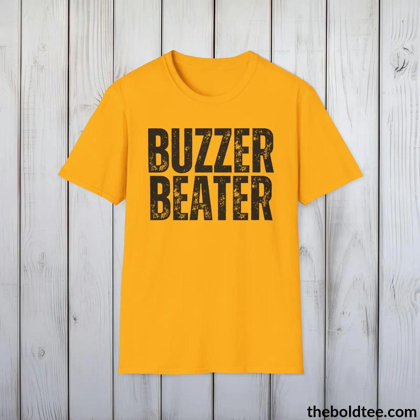 BUZZER BEATER Basketball Tee - Sustainable & Soft Cotton Crewneck Unisex T-Shirt - 9 Bold Colors