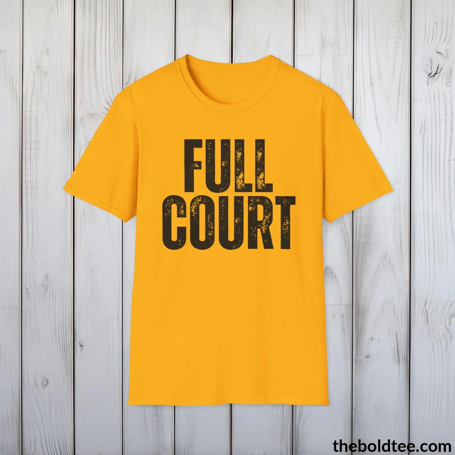 FUL LCOURT Basketball Tee - Sustainable & Soft Cotton Crewneck Unisex T-Shirt - 9 Bold Colors