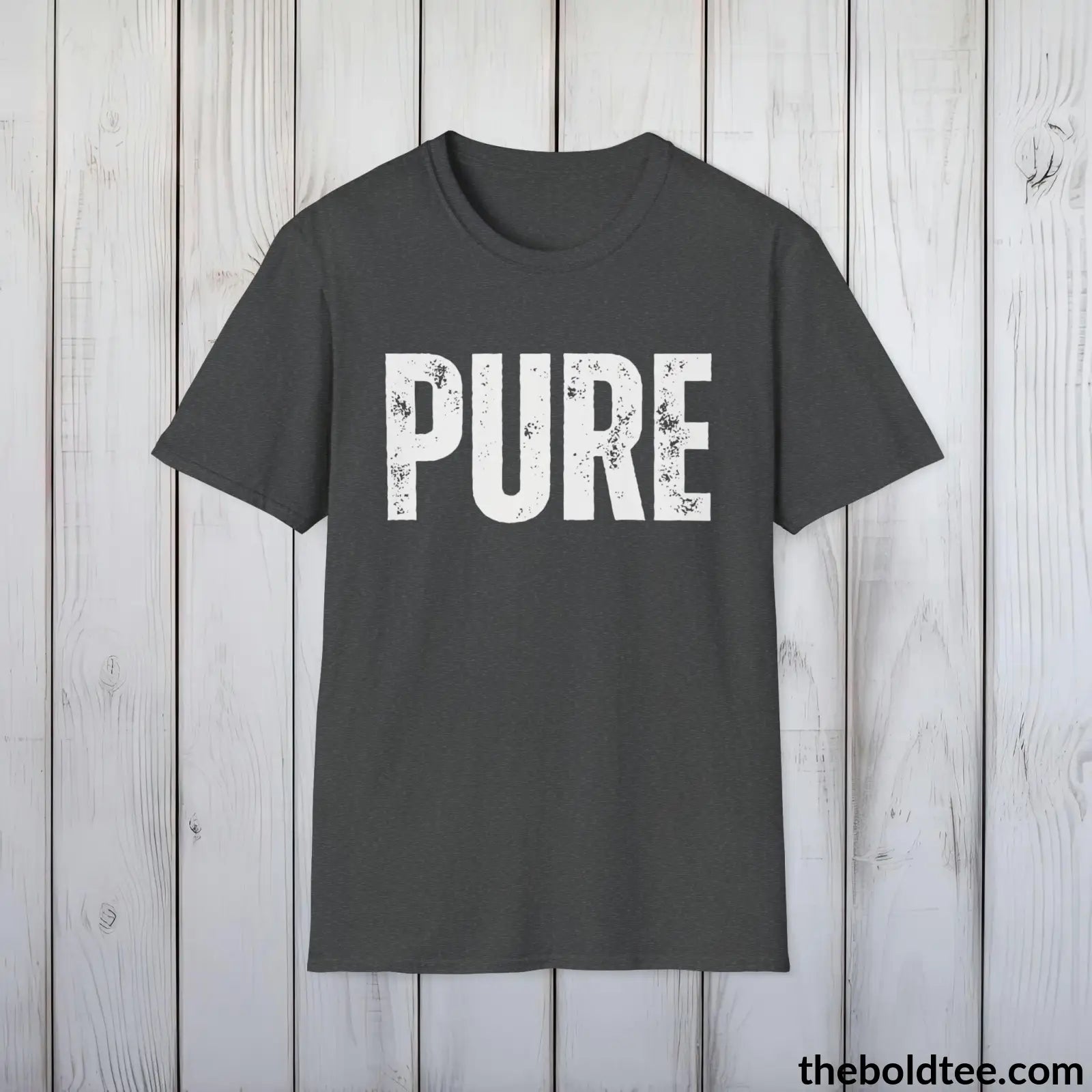 T-Shirt Dark Heather / S PURE Tee - Bold Urbnan Cotton T-Shirt - 9 Epic Colors Available