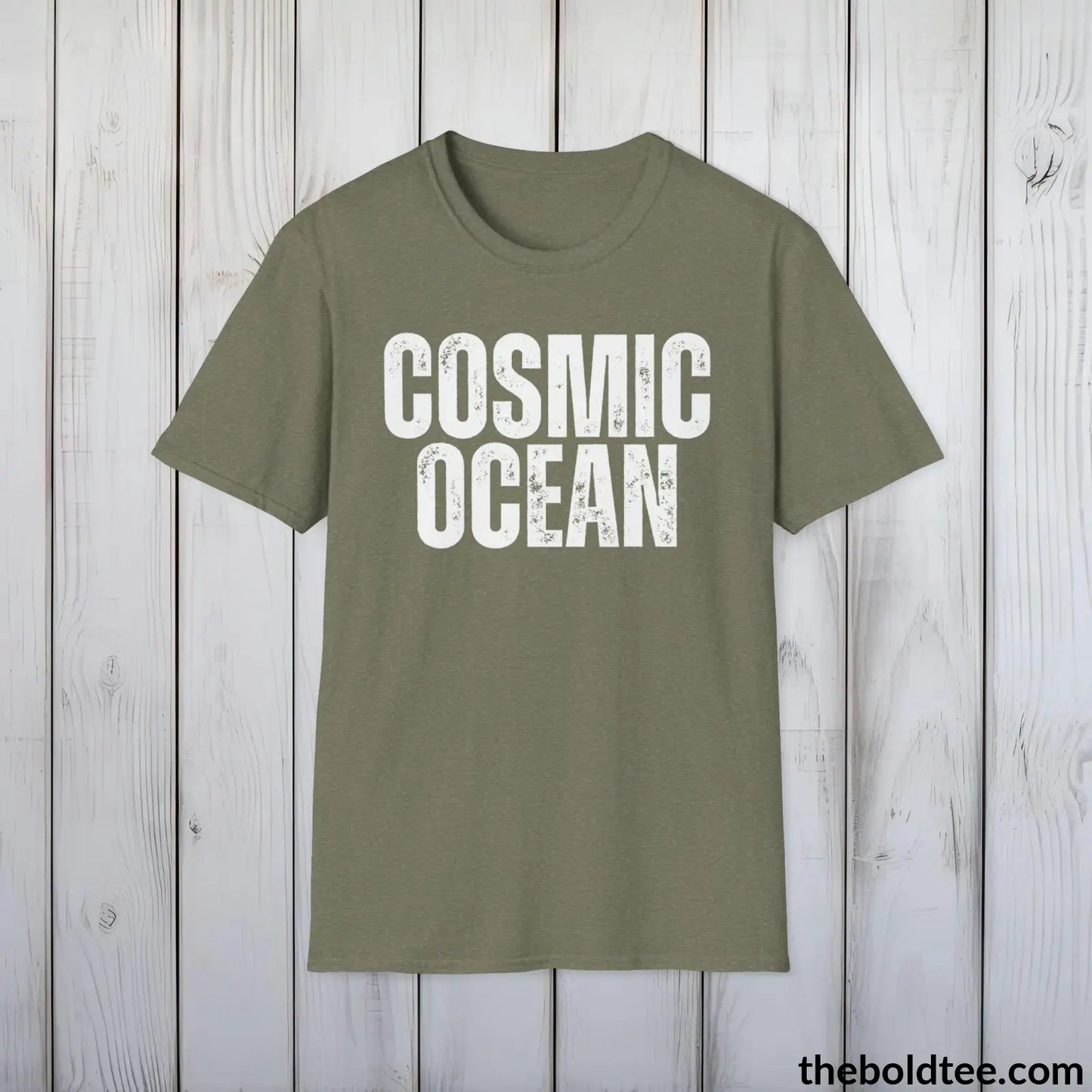 COSMIC OCEAN Space Tee - Casual, Sustainable & Soft Cotton Crewneck Unisex T-Shirt - 9 Bold Colors