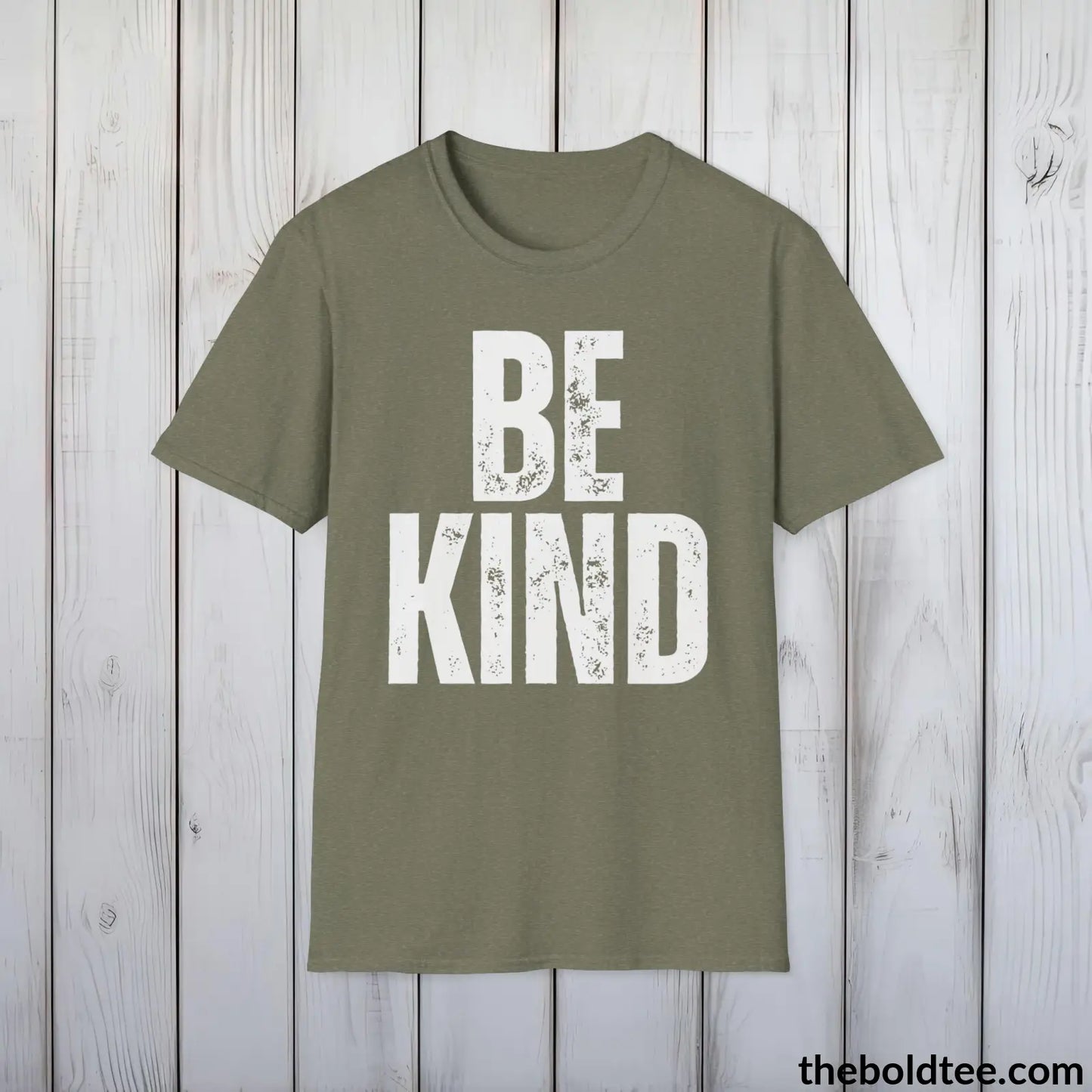 BE KIND Tee - Casual, Sustainable & Soft Cotton Crewneck Unisex T-Shirt - 9 Bold Colors