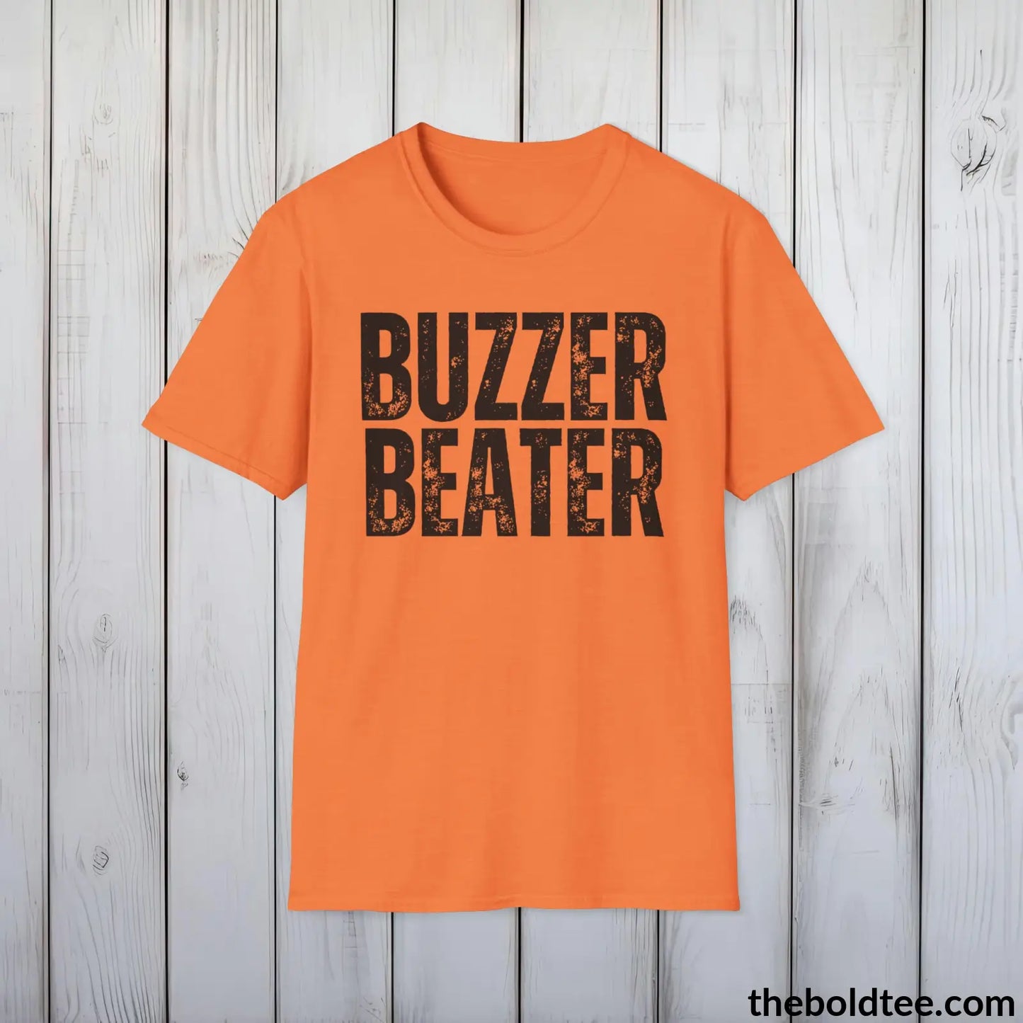 BUZZER BEATER Basketball Tee - Sustainable & Soft Cotton Crewneck Unisex T-Shirt - 9 Bold Colors