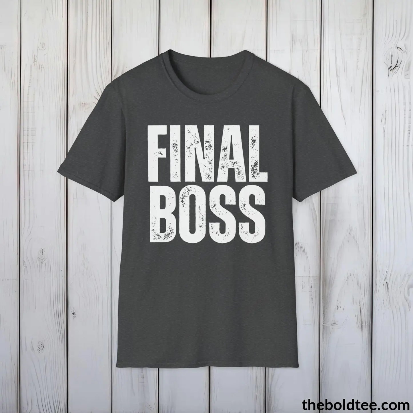 FINAL BOSS Gamer Tee - Sustainable & Soft Cotton Crewneck Unisex T-Shirt - 9 Bold Colors