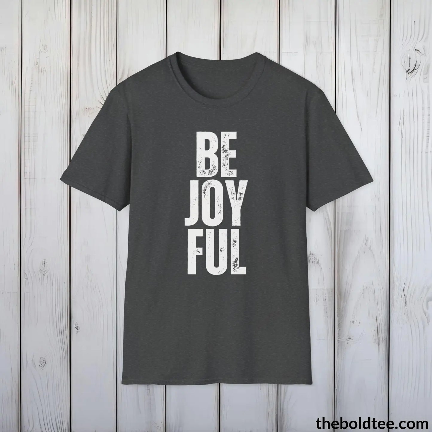 BE JOOYFUL Tee - Casual, Sustainable & Soft Cotton Crewneck Unisex T-Shirt - 9 Bold Colors