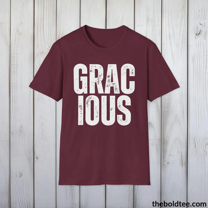 GRACIOUS Tee - Casual, Sustainable & Soft Cotton Crewneck Unisex T-Shirt - 9 Bold Colors