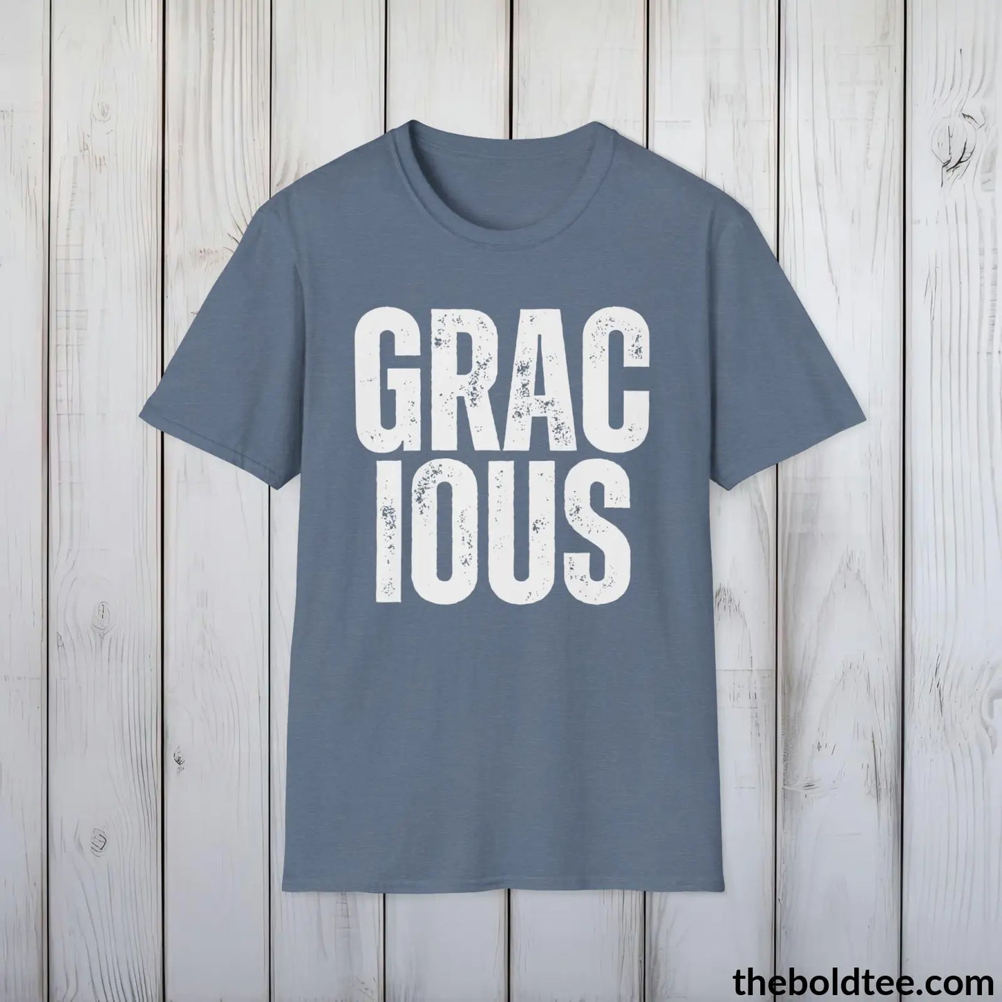 GRACIOUS Tee - Casual, Sustainable & Soft Cotton Crewneck Unisex T-Shirt - 9 Bold Colors