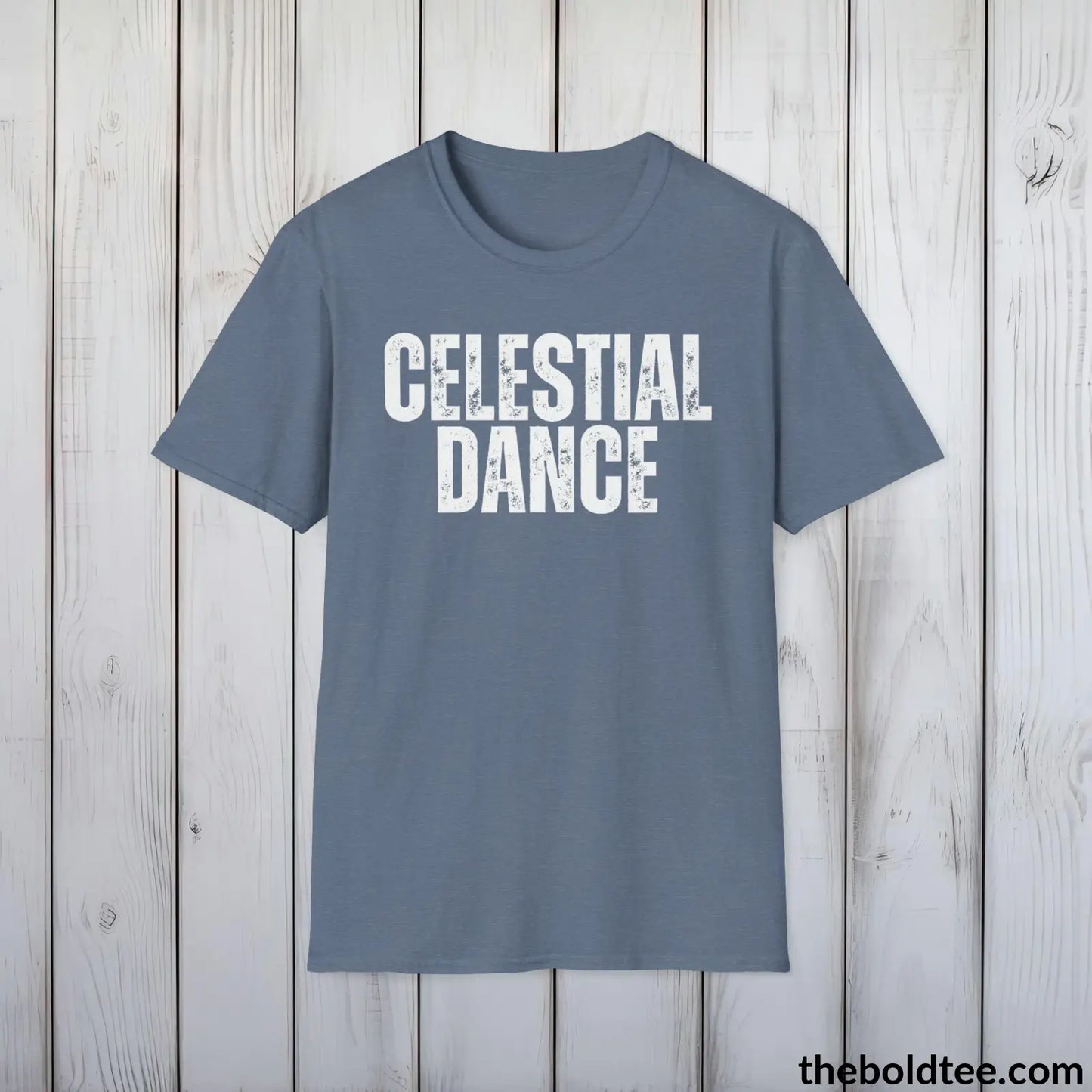 CELESTIAL DANCE Space Tee - Casual, Sustainable & Soft Cotton Crewneck Unisex T-Shirt - 9 Bold Colors