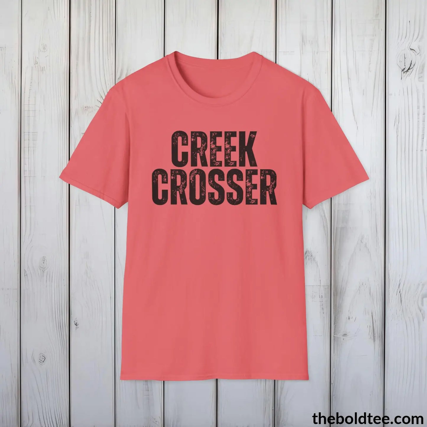 CREEK CROSSER Hiking Tee - Sustainable & Soft Cotton Crewneck Unisex T-Shirt - 8 Trendy Colors