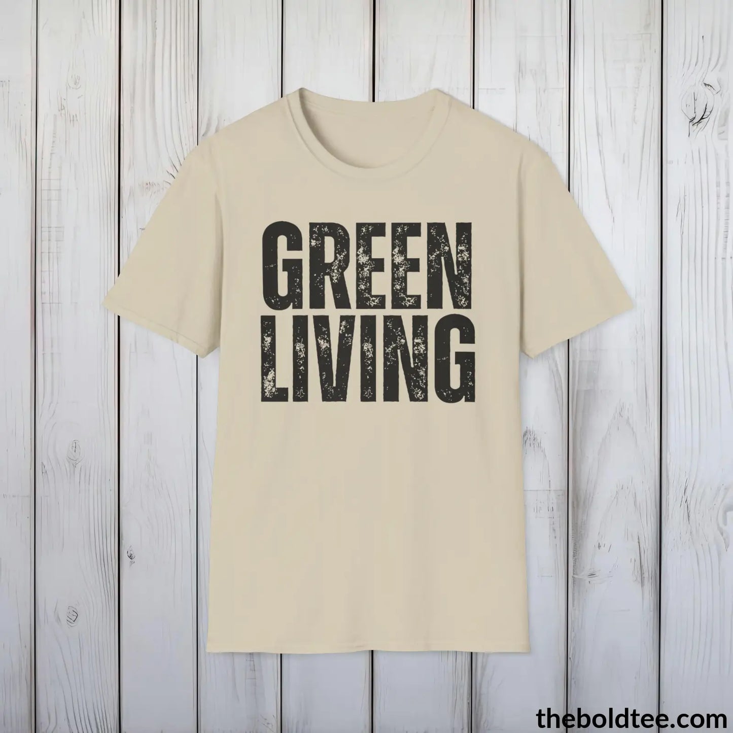 GREEN LIVING Tee - Casual, Sustainable & Soft Cotton Crewneck Unisex T-Shirt - 9 Bold Colors