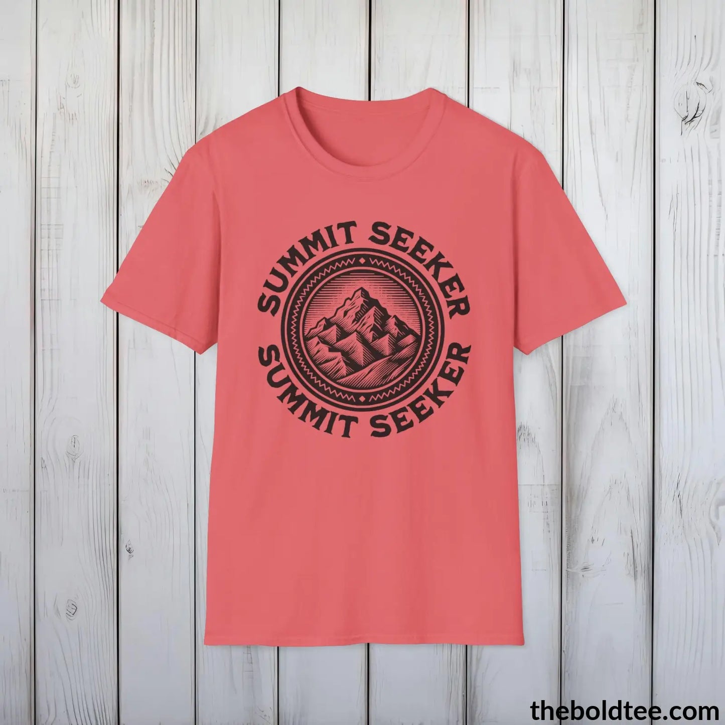 T-Shirt Coral Silk / S SUMMIT SEEKER Hiking Tee - Sustainable & Soft Cotton Crewneck Unisex T-Shirt - 8 Trendy Colors