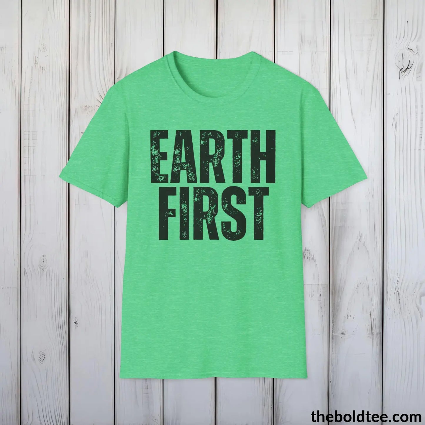 EARTH FIRTS Tee - Casual, Sustainable & Soft Cotton Crewneck Unisex T-Shirt - 9 Bold Colors