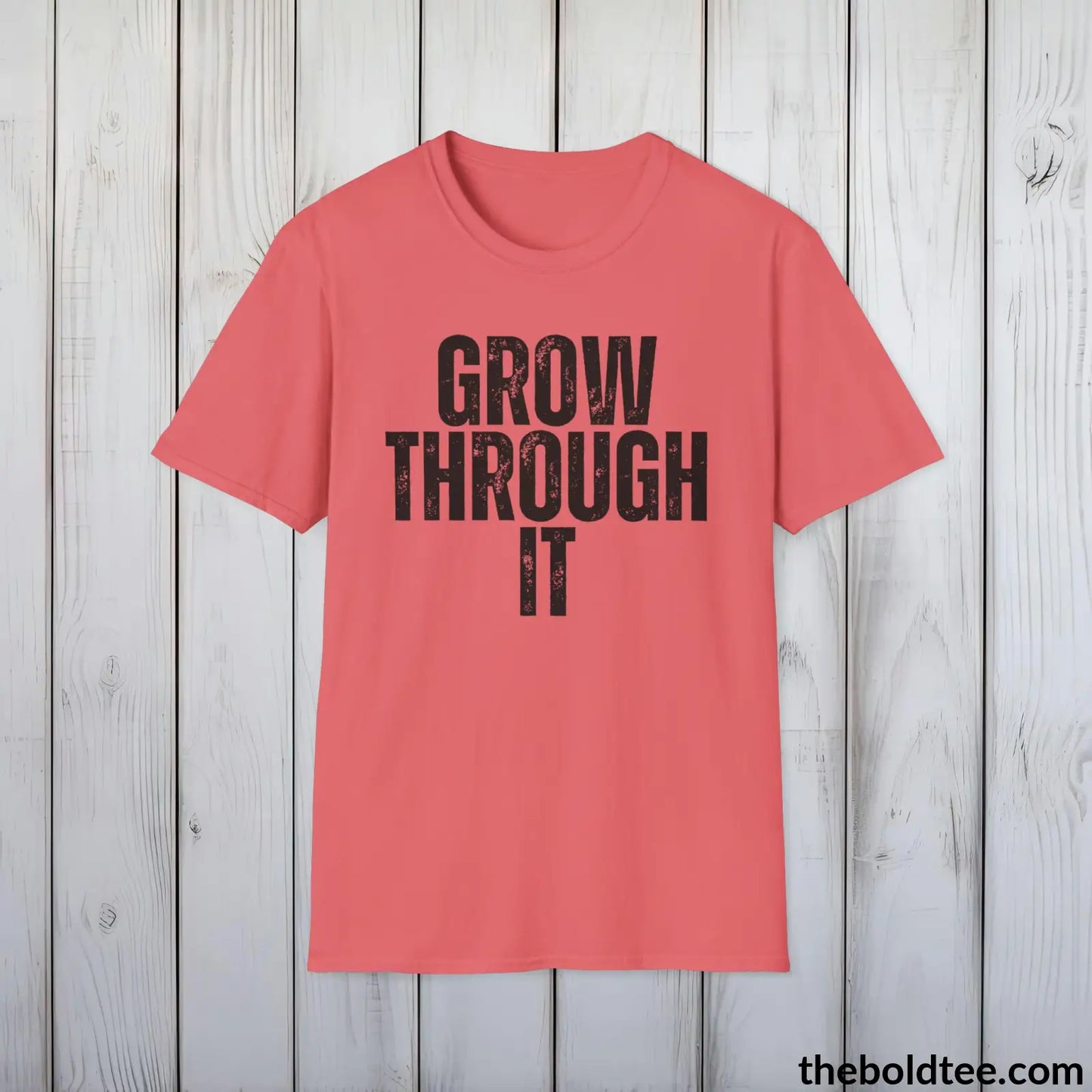 GROW THROUGH IT Mental Health Awareness Tee - Soft Cotton Crewneck Unisex T-Shirt - 8 Trendy Colors