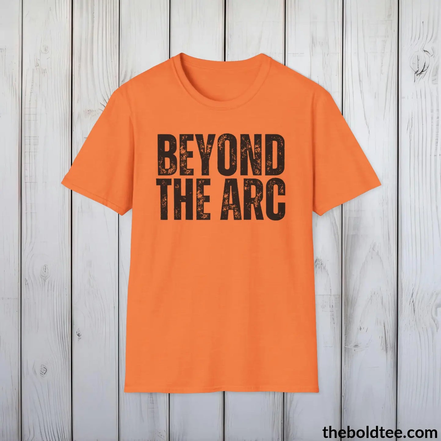 BEYOND THE ARC Basketball Tee - Sustainable & Soft Cotton Crewneck Unisex T-Shirt - 9 Bold Colors