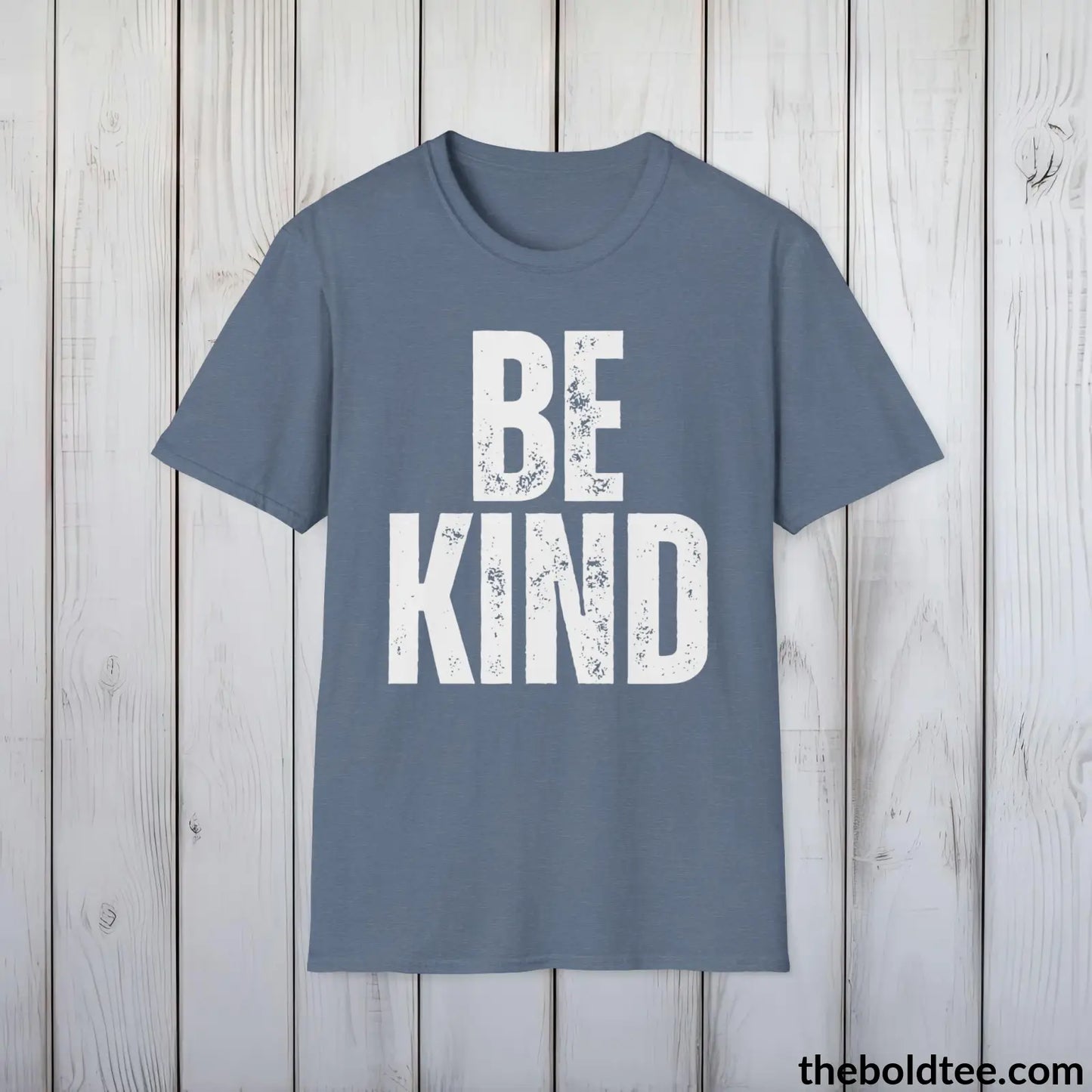 BE KIND Tee - Casual, Sustainable & Soft Cotton Crewneck Unisex T-Shirt - 9 Bold Colors