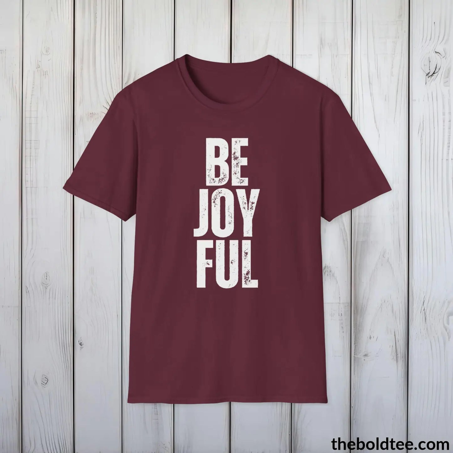 BE JOOYFUL Tee - Casual, Sustainable & Soft Cotton Crewneck Unisex T-Shirt - 9 Bold Colors