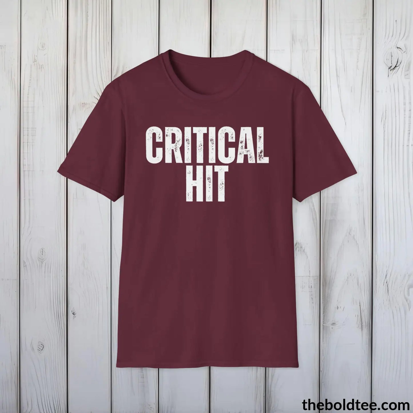 CRITICAL HIT Gamer Tee - Sustainable & Soft Cotton Crewneck Unisex T-Shirt - 9 Bold Colors