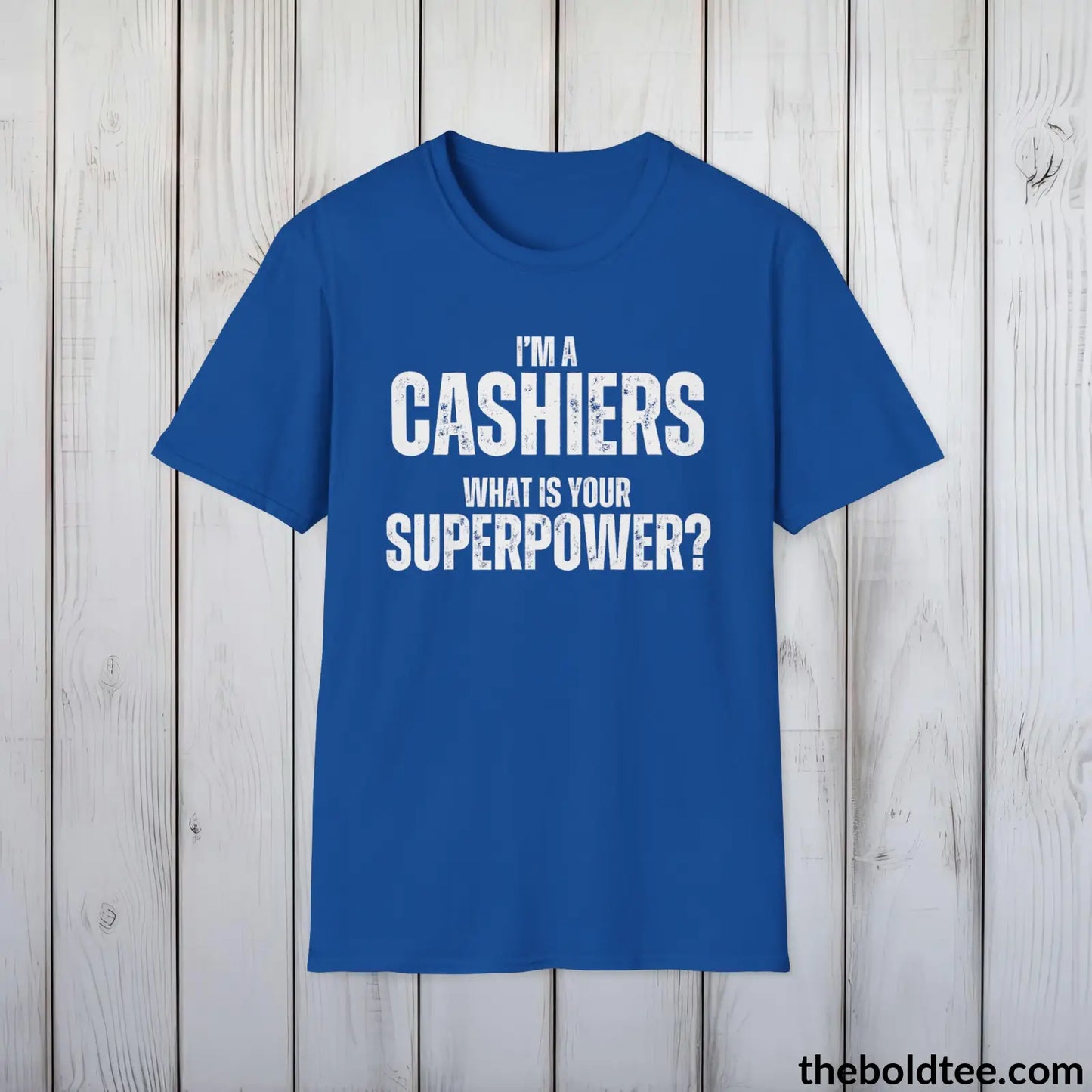 CASHIER Superpower Tee - Casual, Sustainable & Soft Cotton Crewneck Unisex T-Shirt - in 9 Bold Colors