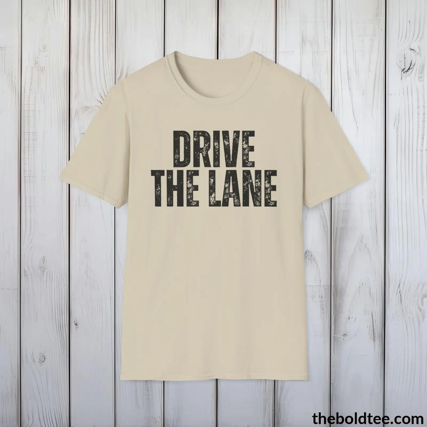 DRIVE THE LANE Basketball Tee - Sustainable & Soft Cotton Crewneck Unisex T-Shirt - 9 Bold Colors