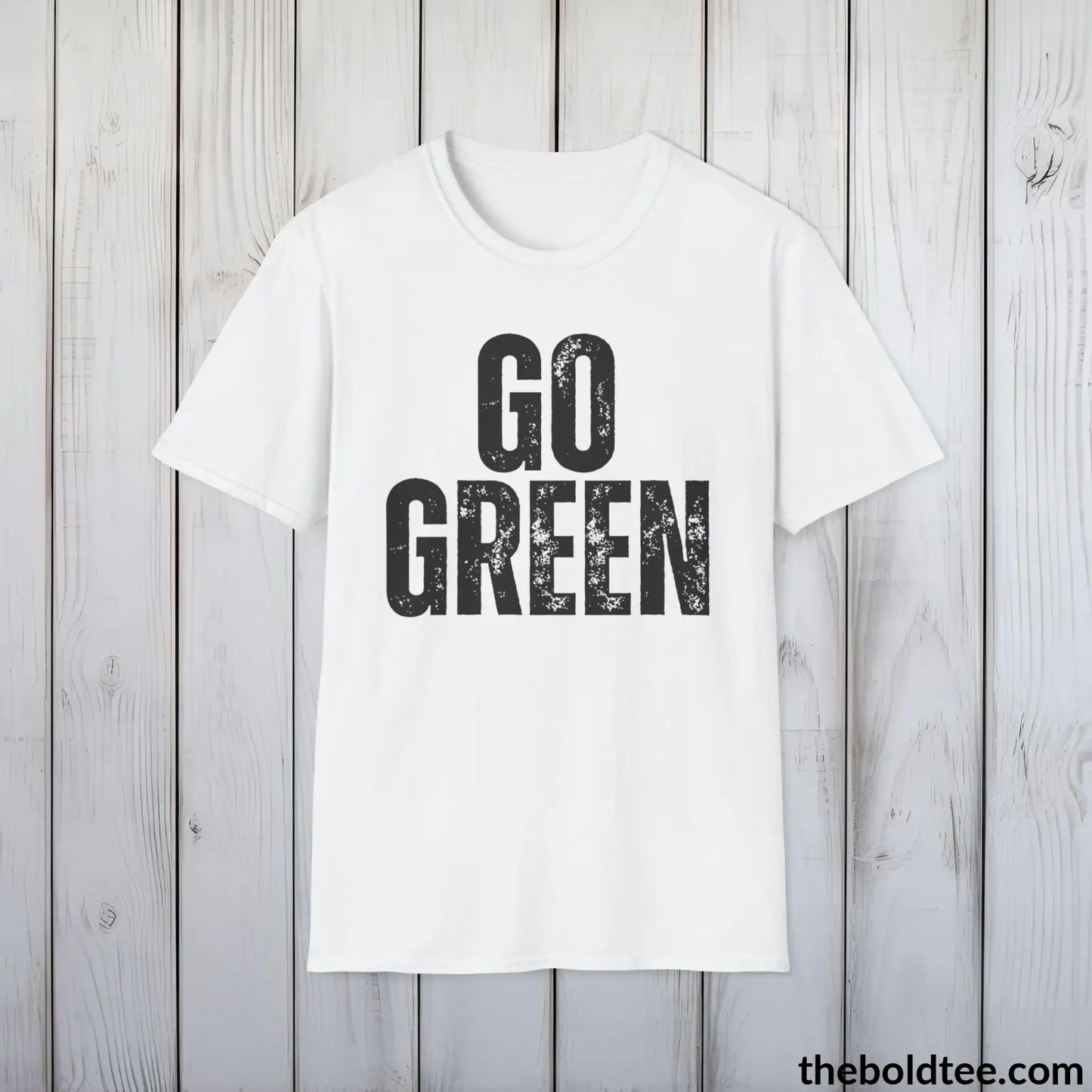 GO GREEN Tee - Casual, Sustainable & Soft Cotton Crewneck Unisex T-Shirt - 9 Bold Colors