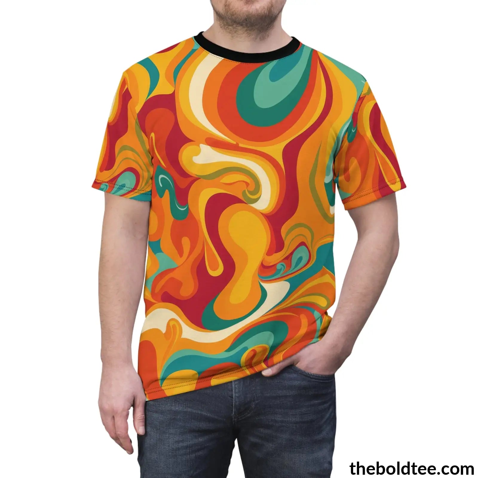 70S Hippie Tee - Premium All Over Print Crewneck Shirt Prints