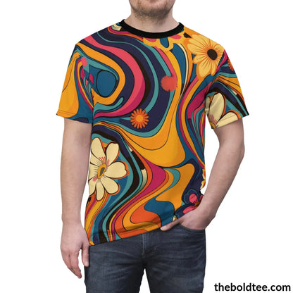 70S Hippie Tee - Premium All Over Print Crewneck Shirt Prints