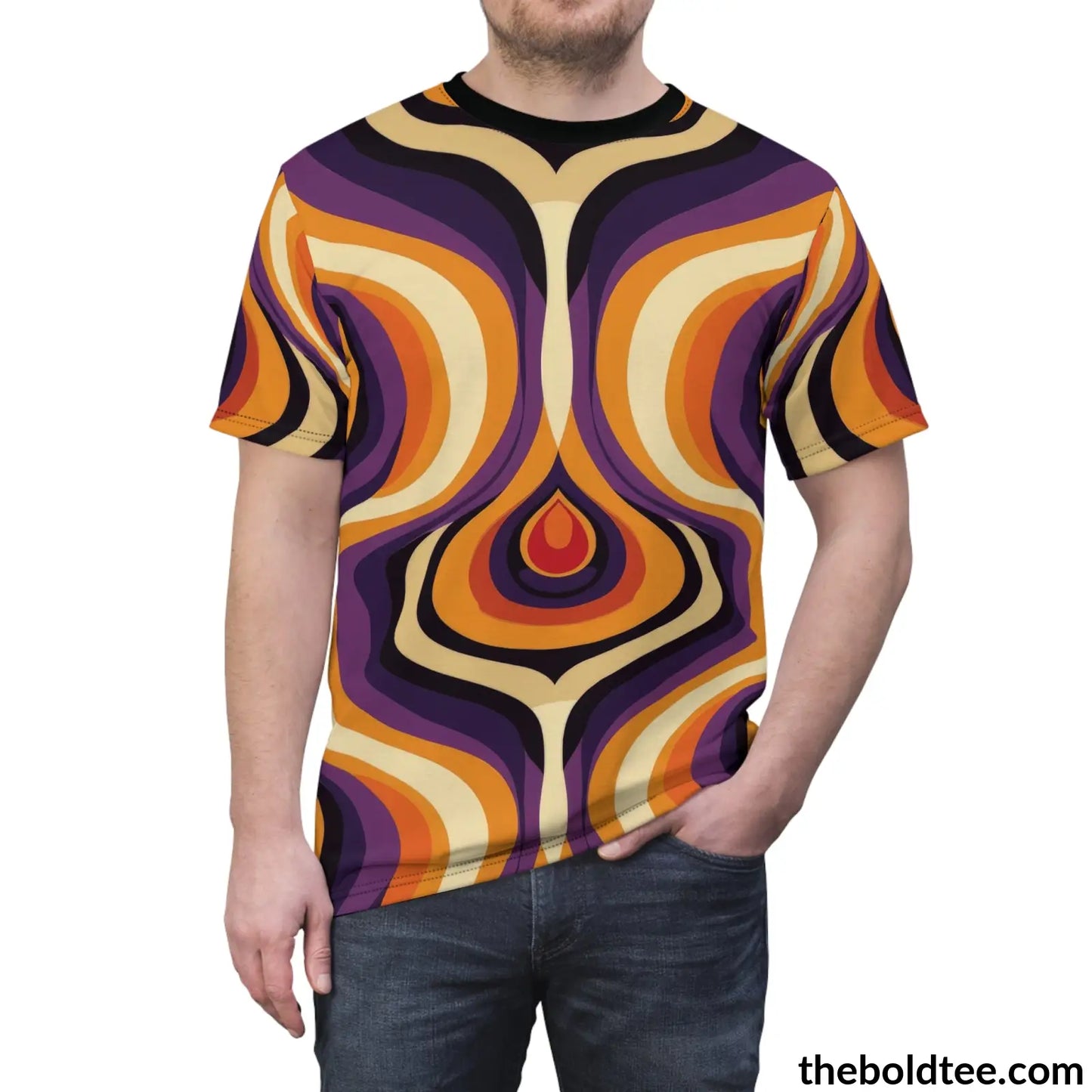 70S Hippie Tee - Premium All Over Print Crewneck Shirt Prints