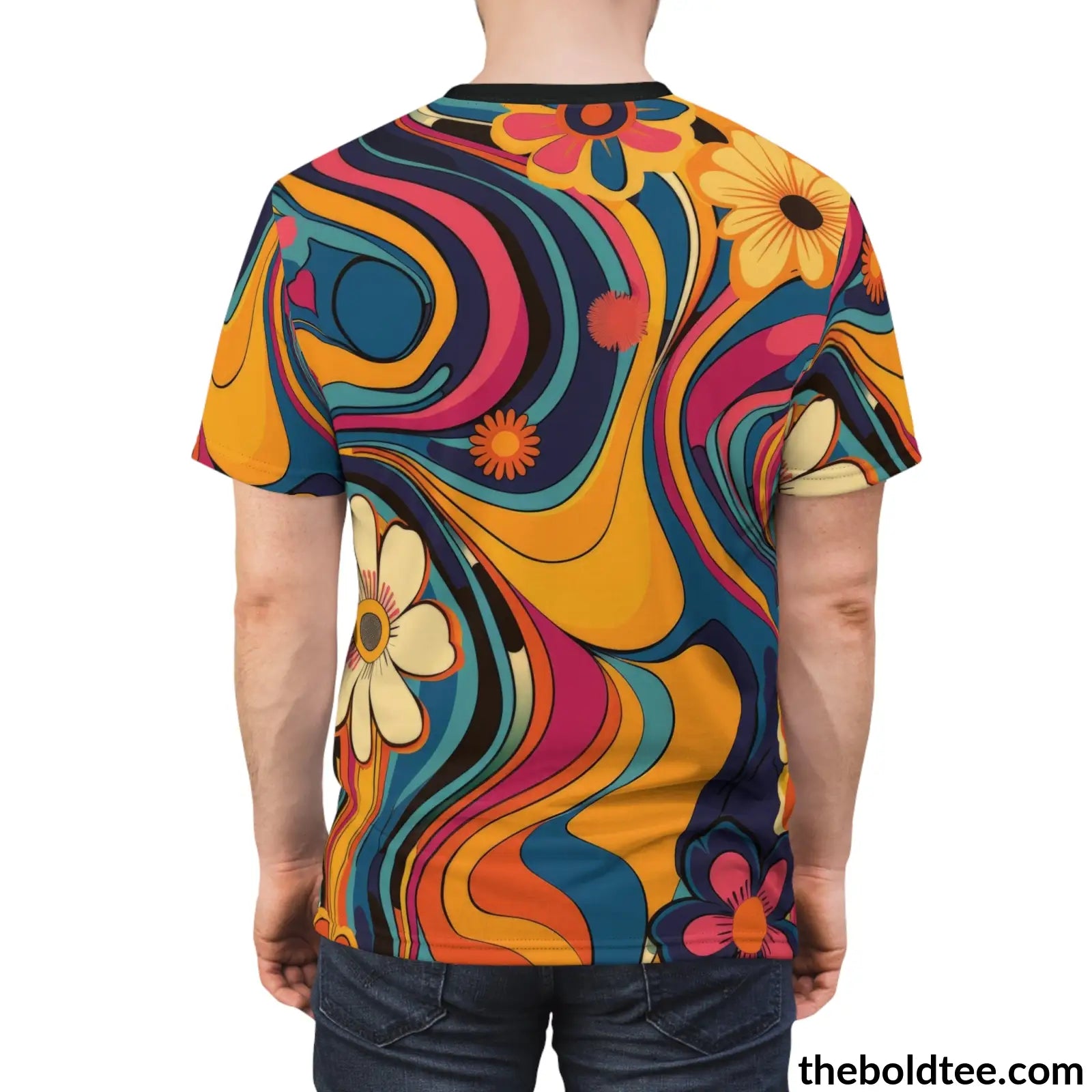 70S Hippie Tee - Premium All Over Print Crewneck Shirt Prints