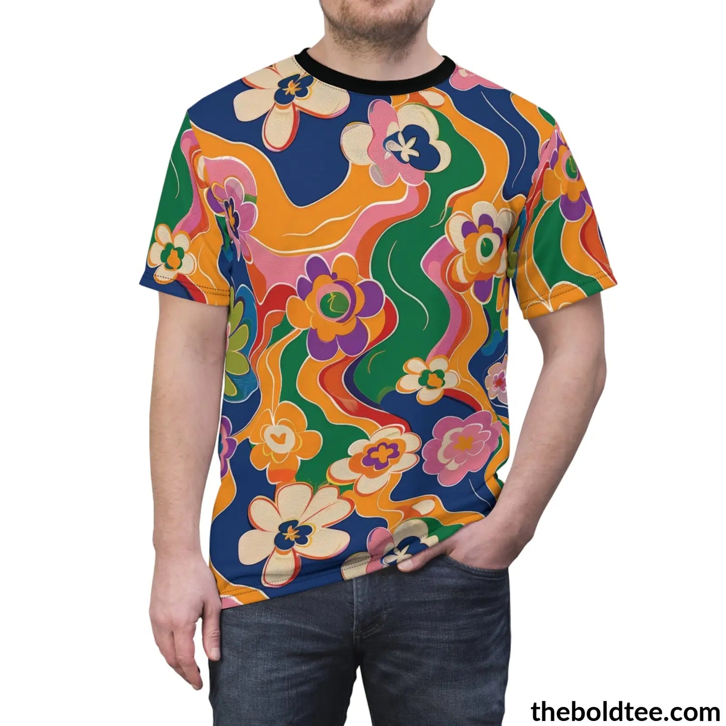 70S Hippie Tee - Premium All Over Print Crewneck Shirt Prints