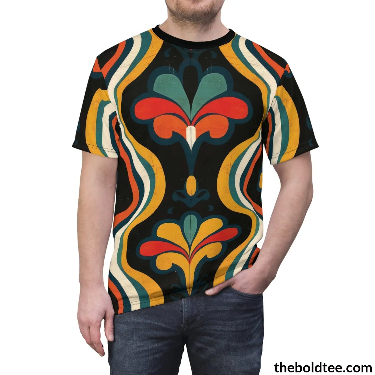 70S Hippie Tee - Premium All Over Print Crewneck Shirt Prints