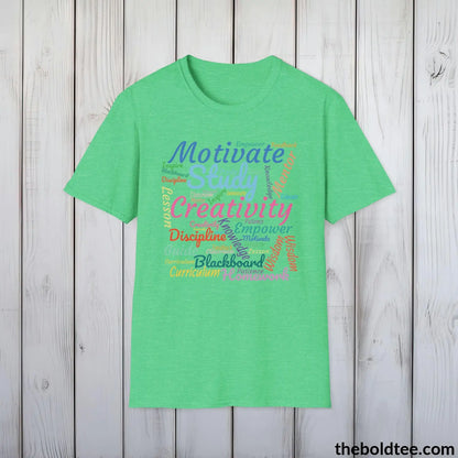 T-Shirt Heather Irish Green / S Teacher Word Art T-Shirt - Educator Classroom Creativity Vocabulary Unisex Tee - Pure Cotton Comfort Shirt Gift - 8 Stylish Trendy Colors