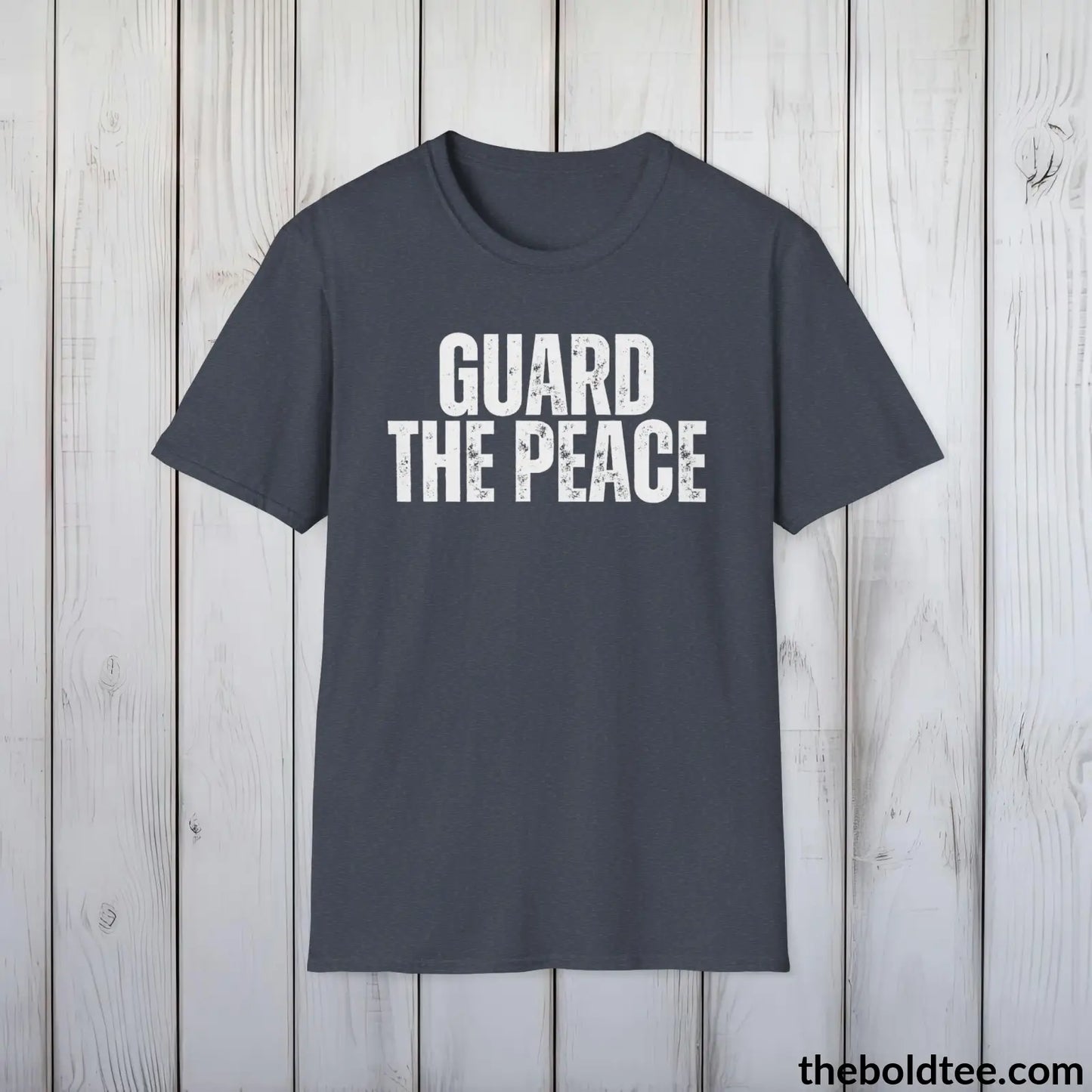 GUARD THE PEACE Military Tee - Strong & Versatile Cotton Crewneck T-Shirt - 9 Bold Colors