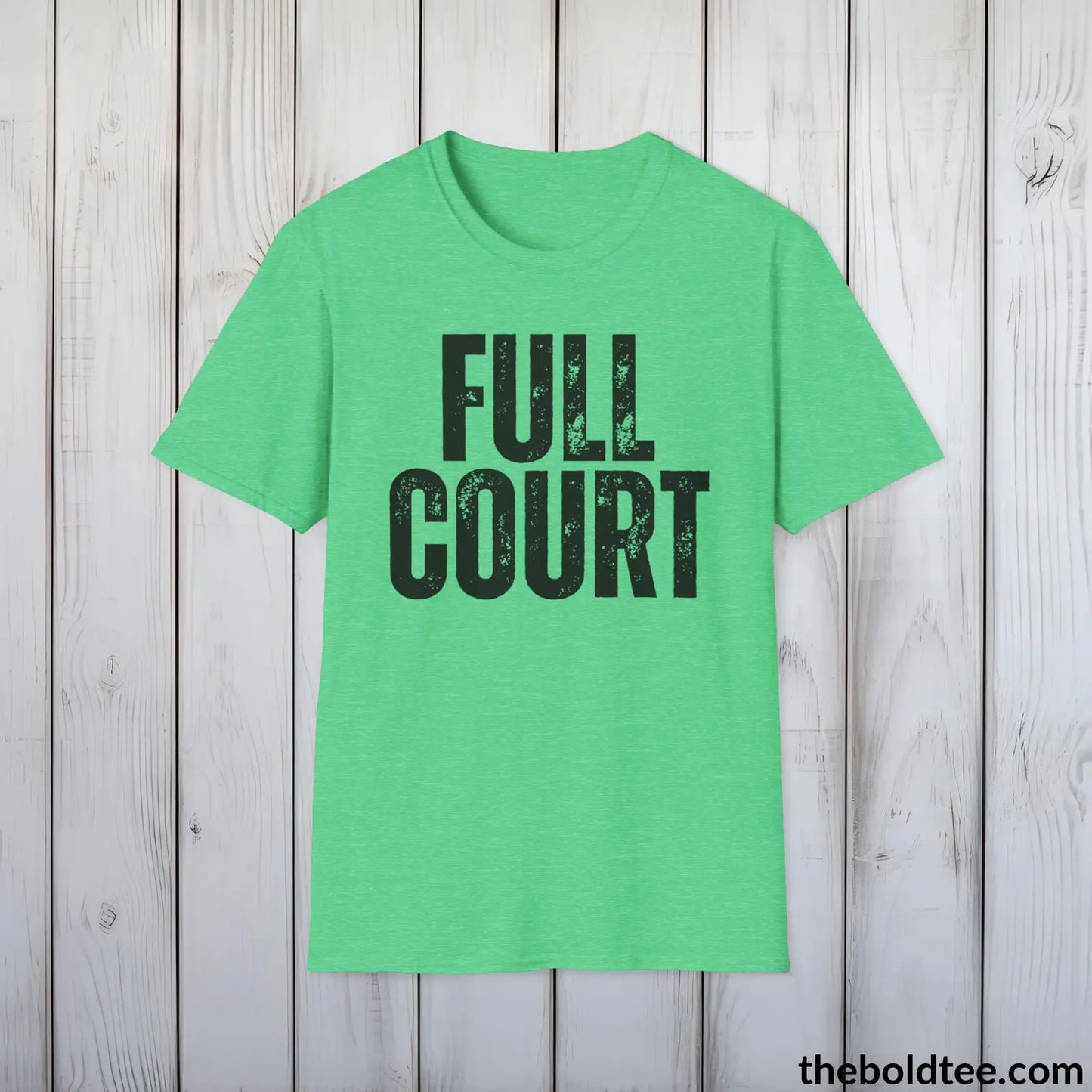 FUL LCOURT Basketball Tee - Sustainable & Soft Cotton Crewneck Unisex T-Shirt - 9 Bold Colors