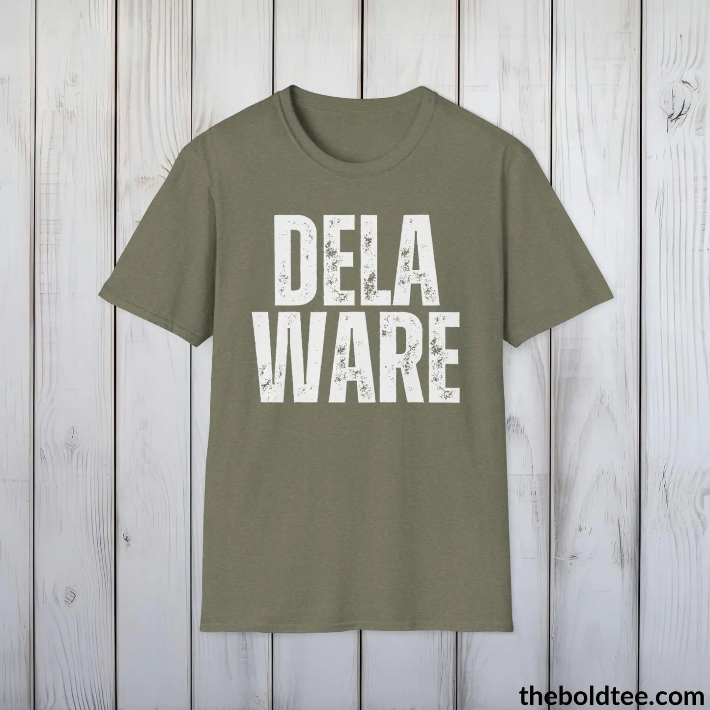 DELAWARE Tee - Casual, Sustainable & Soft Cotton Crewneck Unisex T-Shirt - 9 Bold Colors