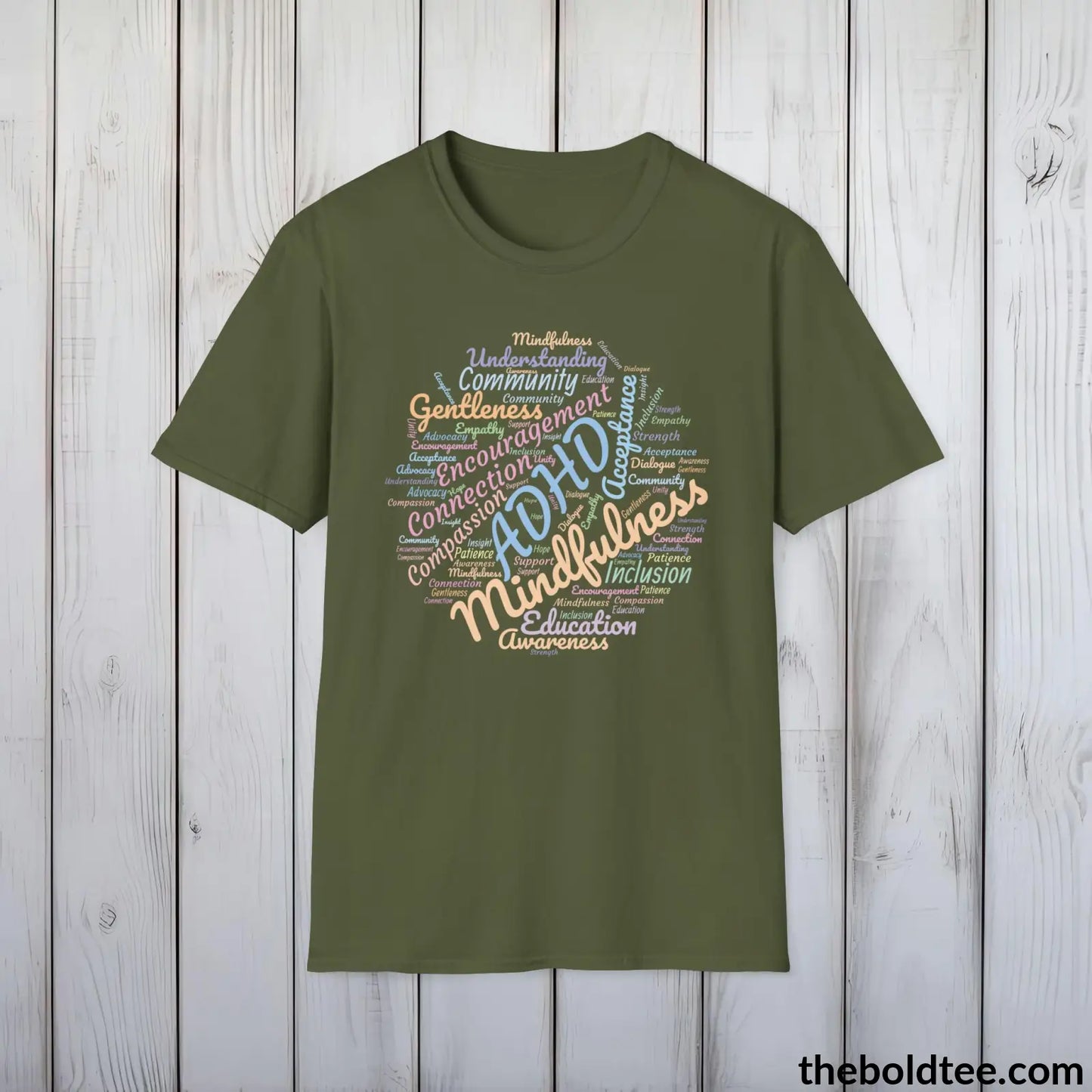 ADHD Awareness & Support T-Shirt - Acceptance and Understanding Unisex Tee - Mindful ADHD Community Support Tee Gift - 8 Trendy Colors