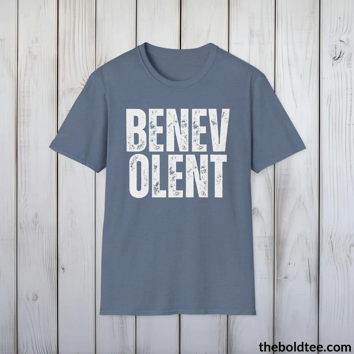 BENEVOLENT Tee - Casual, Sustainable & Soft Cotton Crewneck Unisex T-Shirt - 9 Bold Colors