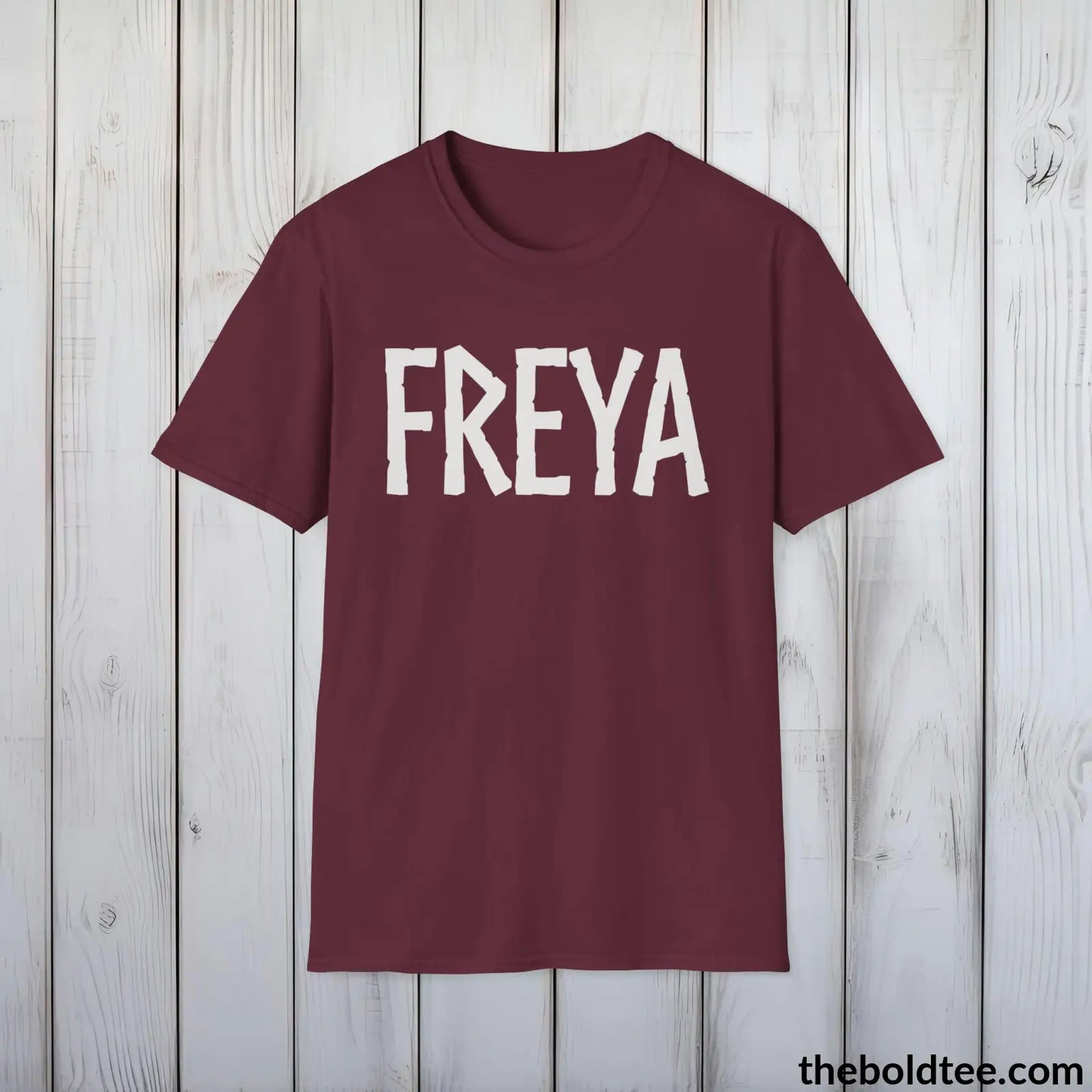 FREYA Tee - Bold Viking Mythology Cotton T-Shirt - 9 Epic Dark Colors Available