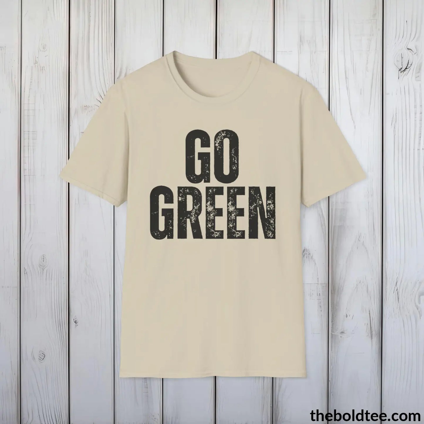 GO GREEN Tee - Casual, Sustainable & Soft Cotton Crewneck Unisex T-Shirt - 9 Bold Colors