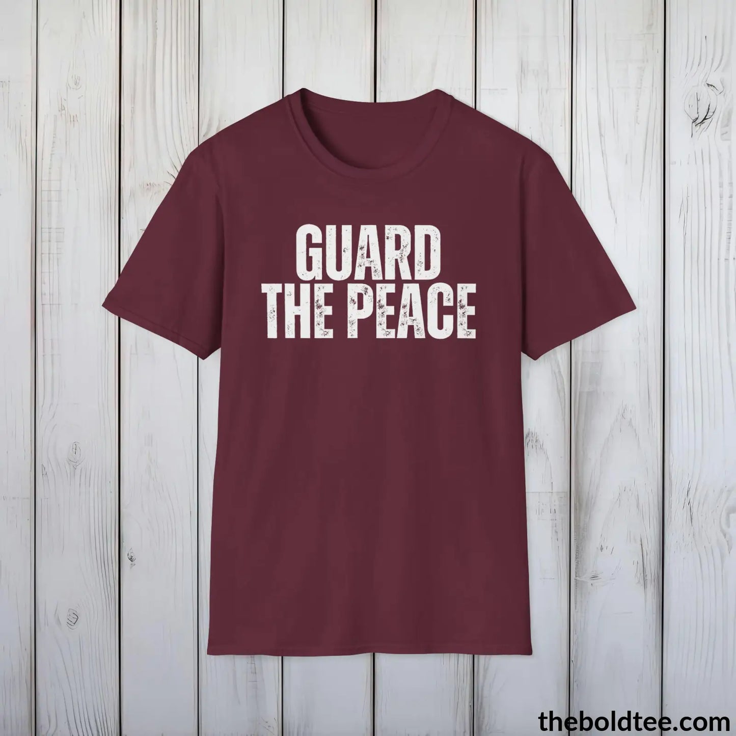 GUARD THE PEACE Military Tee - Strong & Versatile Cotton Crewneck T-Shirt - 9 Bold Colors