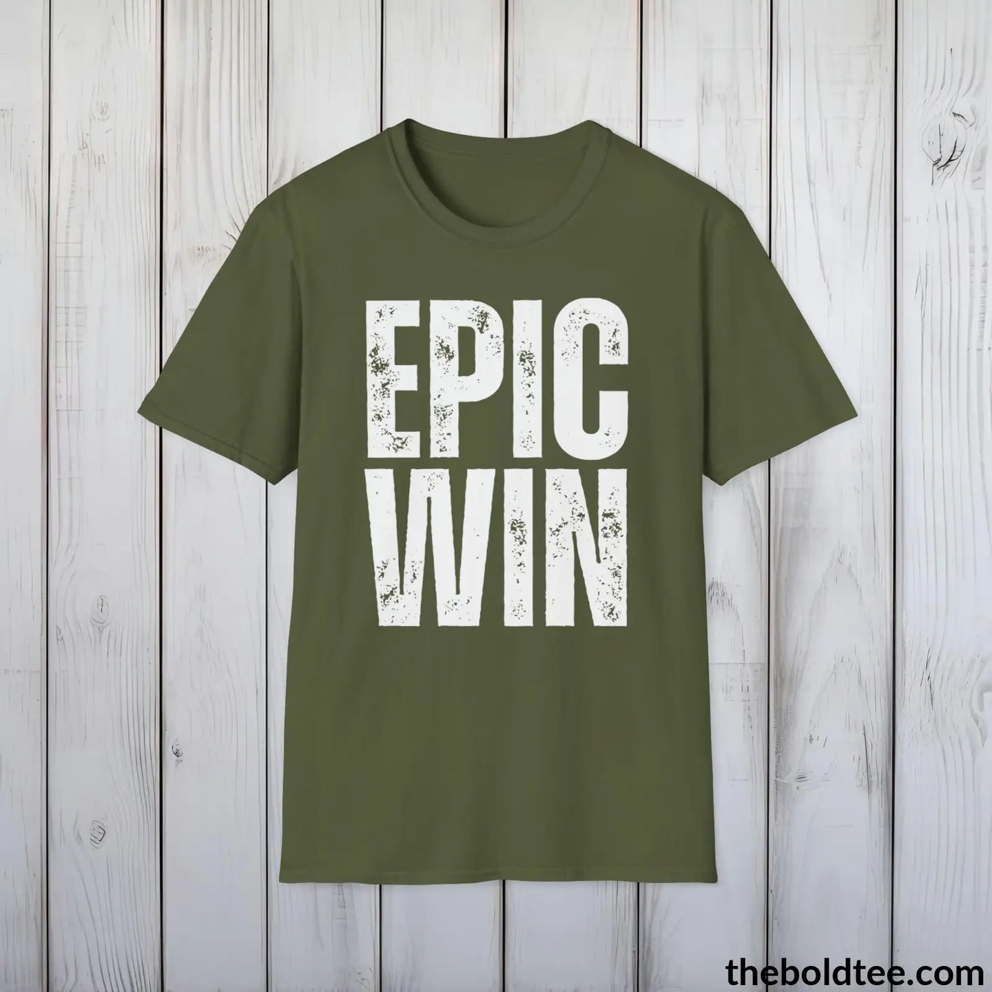 EPIC WIN Gamer Tee - Sustainable & Soft Cotton Crewneck Unisex T-Shirt - 9 Bold Colors