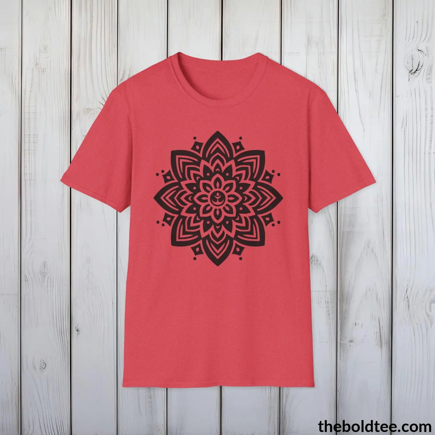 T-Shirt Heather Red / S Peaceful Yoga Tee - Sustainable & Soft Cotton Crewneck Unisex T-Shirt - 8 Serene Colors