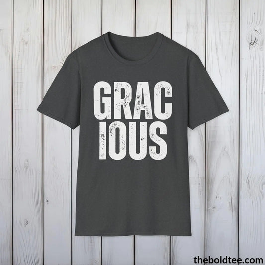 GRACIOUS Tee - Casual, Sustainable & Soft Cotton Crewneck Unisex T-Shirt - 9 Bold Colors