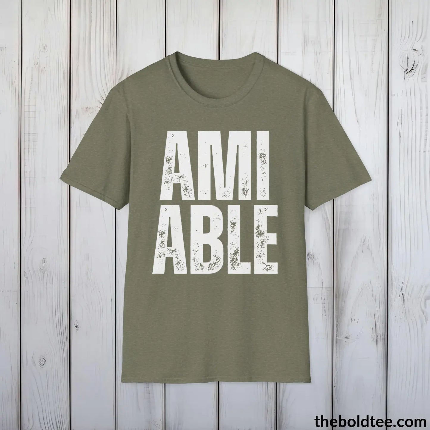 AMIABLE Tee - Casual, Sustainable & Soft Cotton Crewneck Unisex T-Shirt - 9 Bold Colors