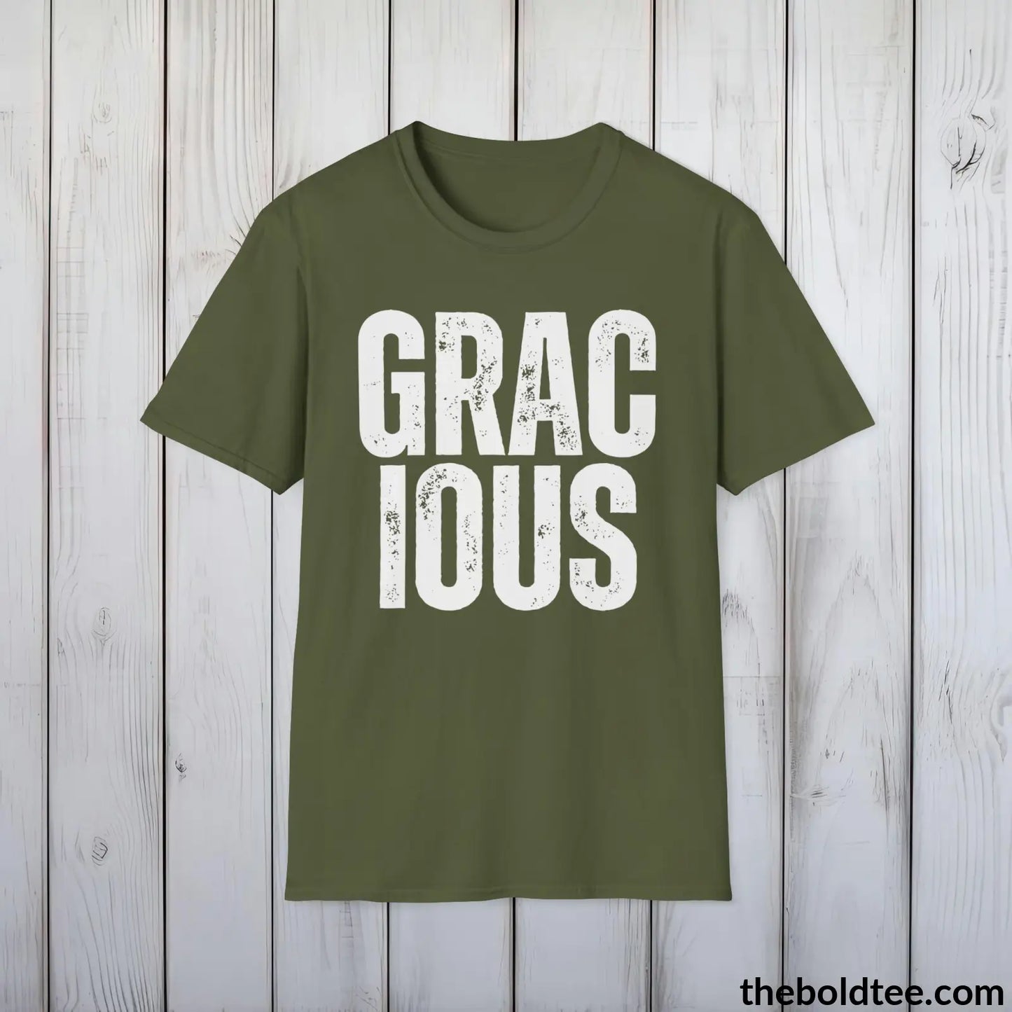 GRACIOUS Tee - Casual, Sustainable & Soft Cotton Crewneck Unisex T-Shirt - 9 Bold Colors