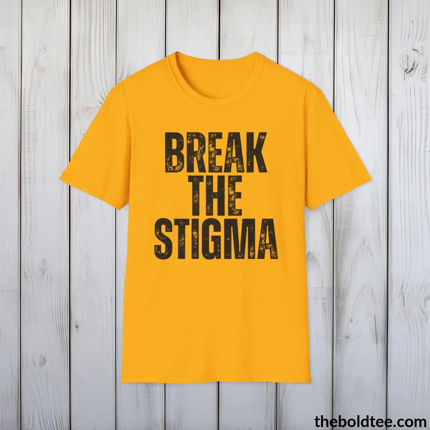 BREAK THE STIGMA Mental Health Awareness Tee - Soft Cotton Crewneck Unisex T-Shirt - 8 Trendy Colors