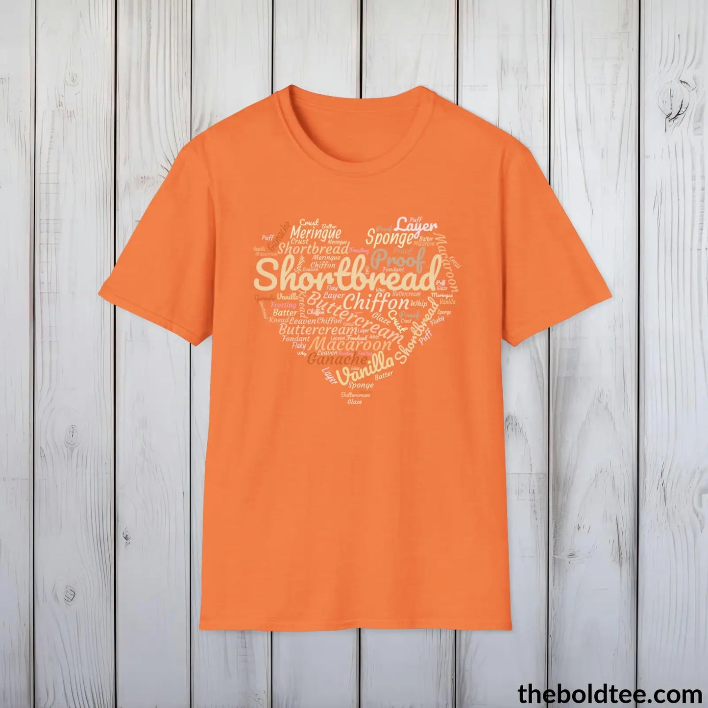 Baker's Delight Word Art T-Shirt - Sweet Treats Baking Vocabulary Unisex Tee - Pastry Chef Cotton Shirt Gift - 8 Stylish Trendy Colors