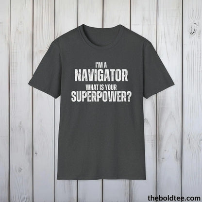 T-Shirt Dark Heather / S NAVIGATOR Superpower Tee - Casual, Sustainable & Soft Cotton Crewneck Unisex T-Shirt - in 9 Bold Colors