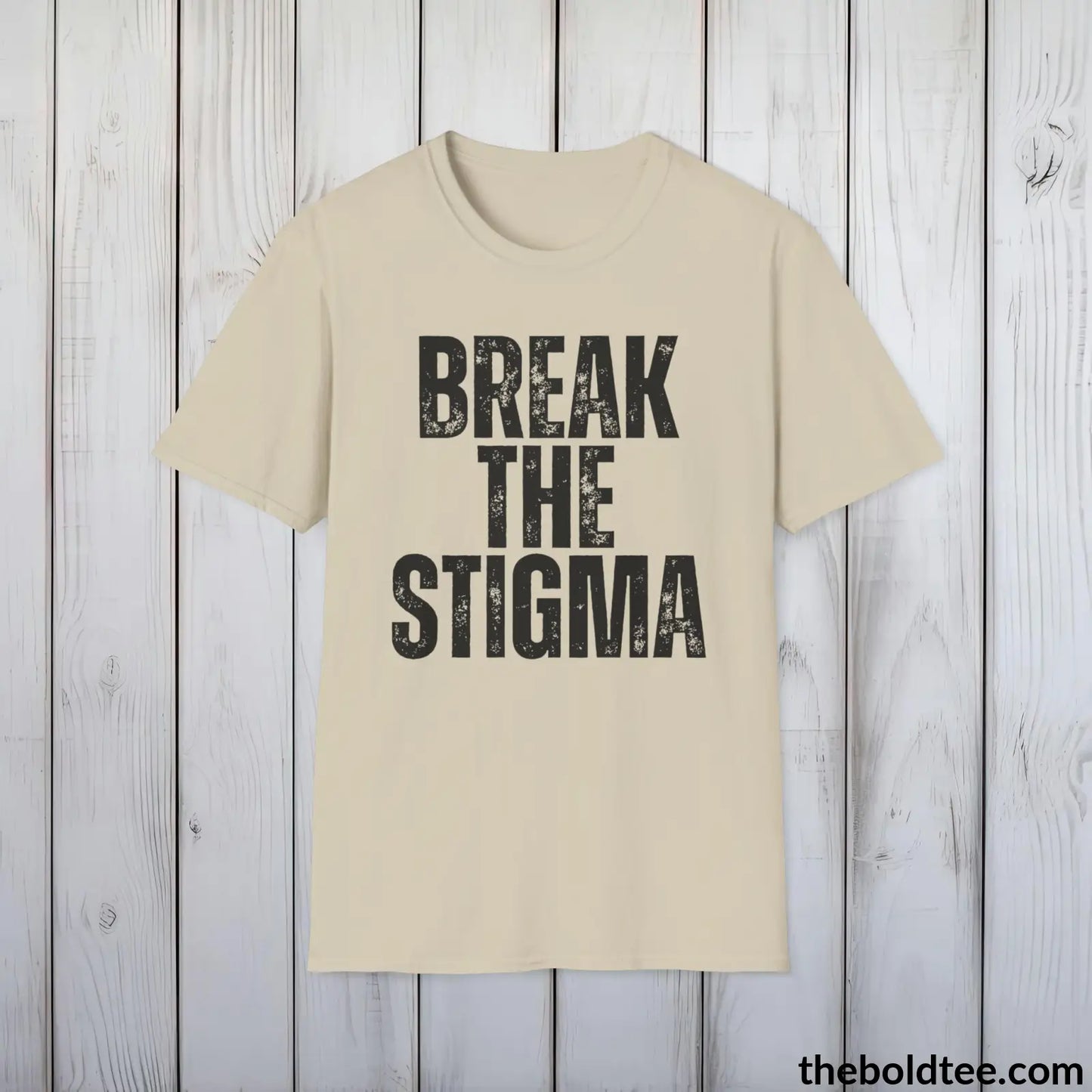 BREAK THE STIGMA Mental Health Awareness Tee - Soft Cotton Crewneck Unisex T-Shirt - 8 Trendy Colors