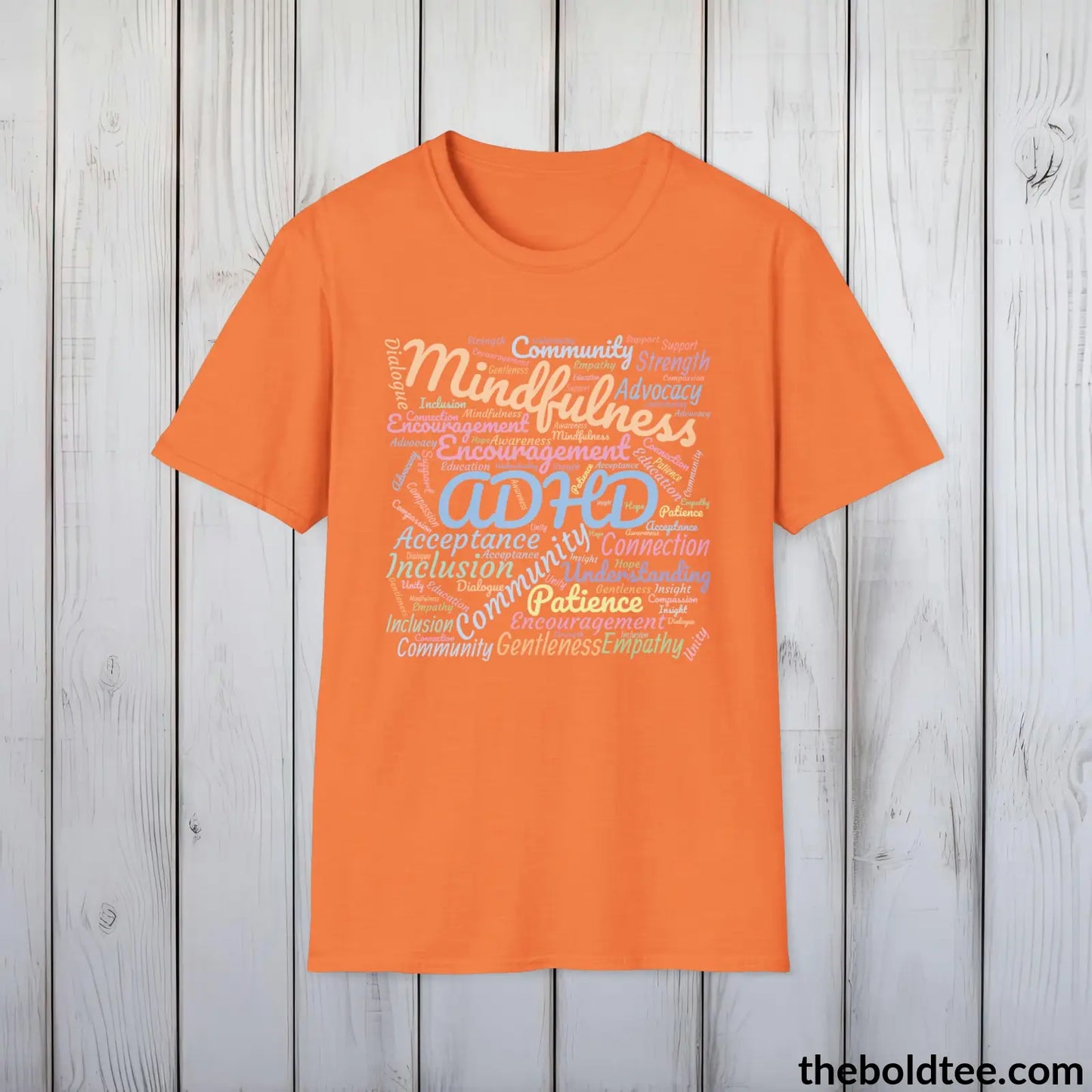 ADHD Awareness & Support T-Shirt - Acceptance and Understanding Unisex Tee - Mindful ADHD Community Support Tee Gift - 8 Trendy Colors