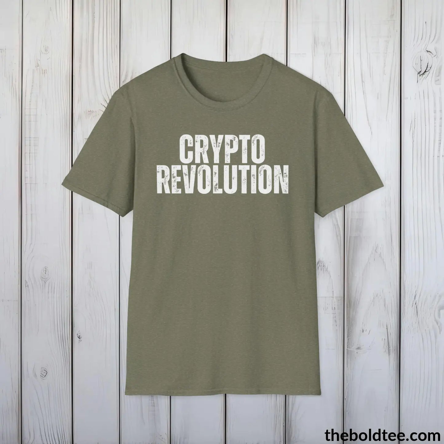 CRYPTO REVOLUTION Cryptocurrency Tee - Sustainable & Soft Cotton Crewneck Unisex T-Shirt - 9 Bold Colors